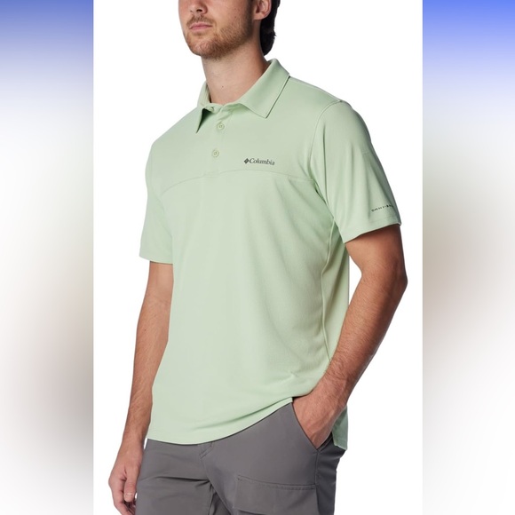 NWT Columbia Narrows Pointe UPF 40+ Omni-Shade Omni-Wick Polo Shirt in Sage Leaf - Picture 1 of 15
